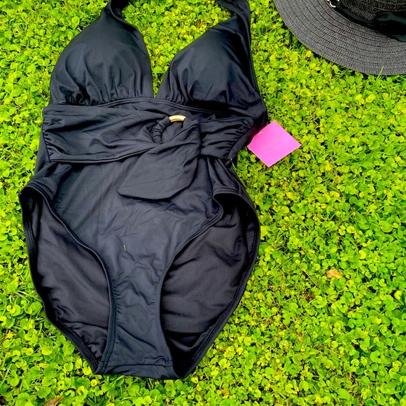 Kate Spade ♠️ Plunging Halter One Piece Swimsuit - Picture 4 of 12